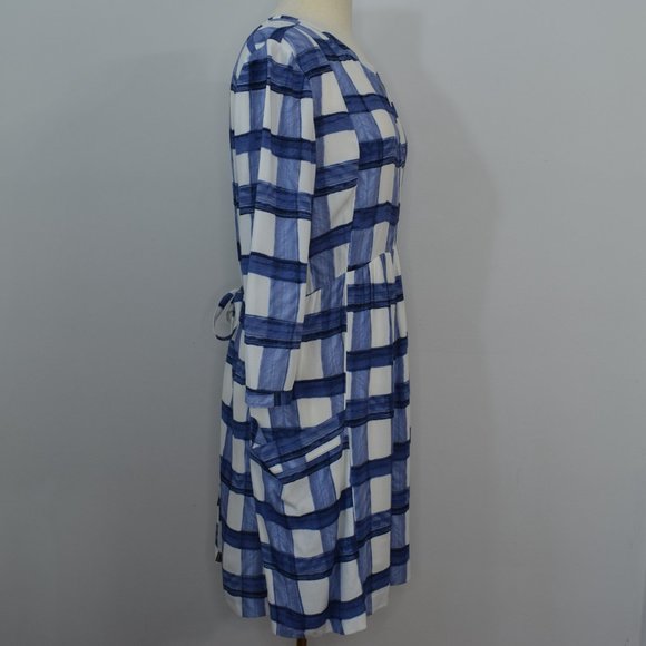 Maeve Anthropologie Chiffon Blue White Painterly P - Picture 3 of 13